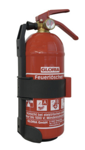 Gloria KFZ Auto-Pulverlöscher PDE1 GA, 1kg Brandklasse ABC Halterung u. Plakette